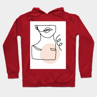 Minimal Line Drawing Woman's Lips Hoodie